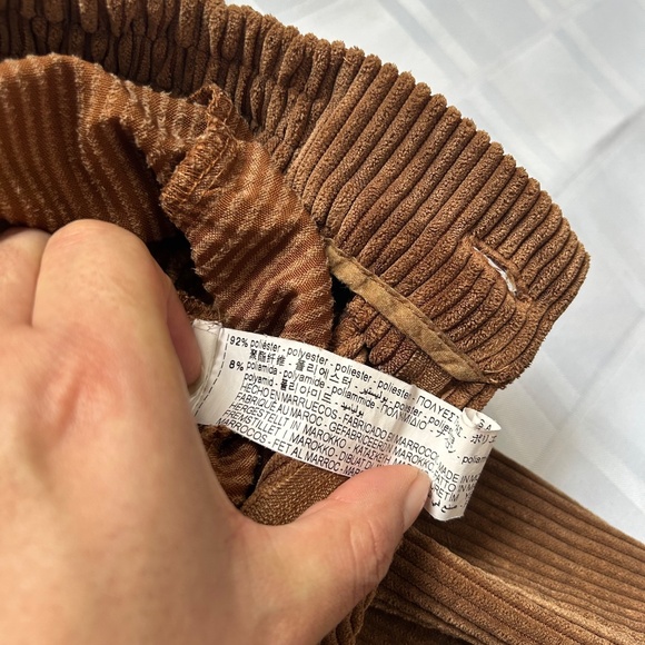 Zara Kids Brown High Waist Wide Leg Brown Corduroy Pants - Picture 13 of 16